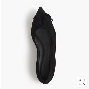 J crew black suede flats